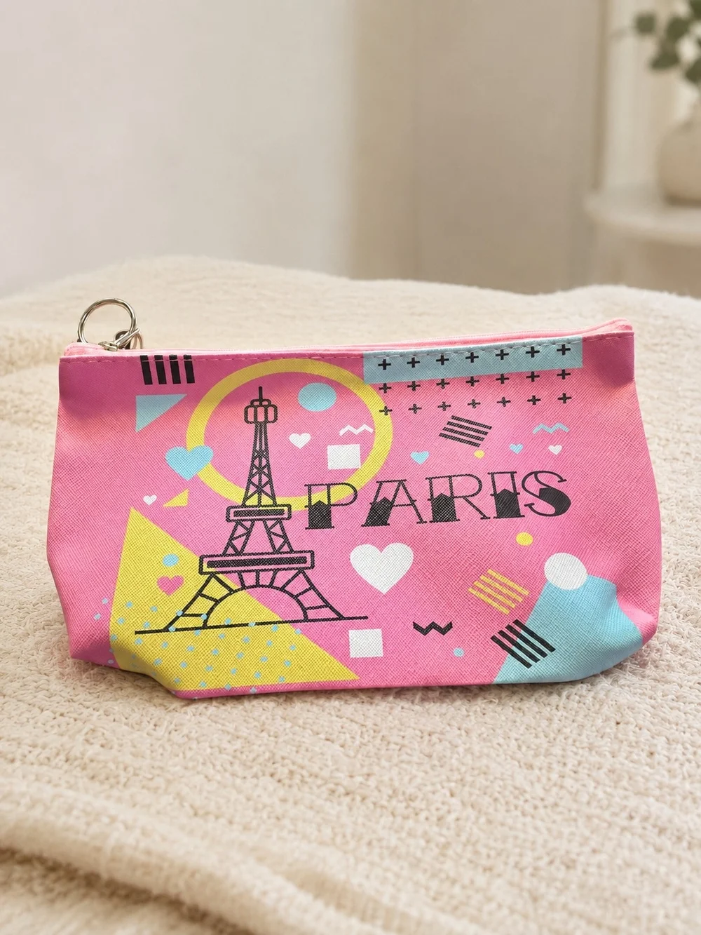 Pink Paris Eiffel Tower Cosmetic Pouch